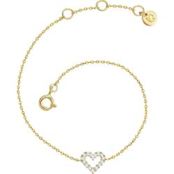 Glanzstücke München Bransoletka Serce z Srebro wysokiej próby w Żółte złoto Bransoletki 1 ct Damski