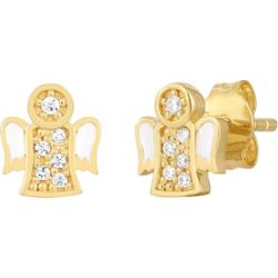 Glanzstücke München Kolczyki Anioł z Srebro wysokiej próby w Żółte złoto 1 ct Damski