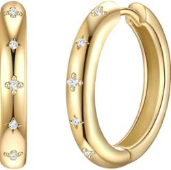 Glanzstücke München Kolczyki z Srebro wysokiej próby w Żółte złoto Kolczyki koła 1 ct Damski