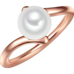 Valero Pearls Srebrny pierścionek srebro wysokiej próby Perła hodowlana słodkowodna różowe złoto Pierścionki 1 ct Biały Damski