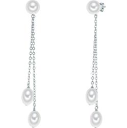 Valero Pearls Kolczyki wiszące srebrne srebro wysokiej próby Perła hodowlana słodkowodna srebrny 1 ct Damski