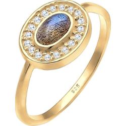 Elli Damski Vintage Precious z cyrkoniami, kryształami i labradorytem w pozłacanym srebrze 925 Sterling Silver Pierścionki 1 ct