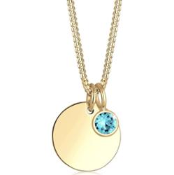 Elli Damski kamień narodzin kwietnia z kryształami w pozłacanym srebrze próby 925 Naszyjniki 1 ct