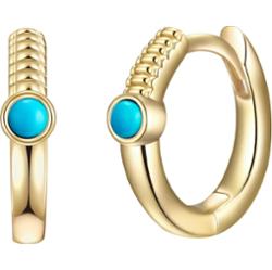 Glanzstücke München Srebrne kolczyki kreole srebro wysokiej próby Turkusowy (rek.) żółte złoto Kolczyki 1 ct Damski