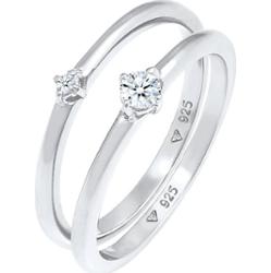 Elli DIAMONDS Ladies Solitaire Elegant Classic z diamentami (0,13 ct.) w 925 Sterling Silver Pierścionki 1 ct Damski