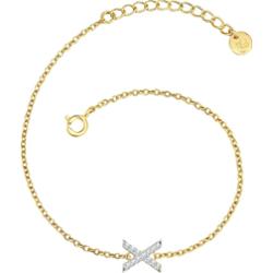 Glanzstücke München Bransoletka Litera R z Srebro wysokiej próby w Żółte złoto Bransoletki 1 ct Damski