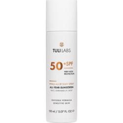 TULI LABS Hyalu-aloe Silky Sun Care Spray SPF50+ - całoroczna mgiełka do ciała, twarzy i na makijaż Ochrona przeciwsłoneczna 150 ml