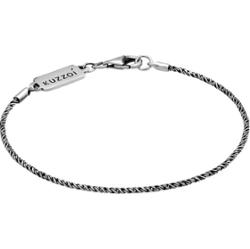 KUZZOI Męski łańcuszek sznurkowy Twisted Basic Elegant w oksydowanym srebrze 925 Sterling Silver Biżuteria męska 1 ct Męskie