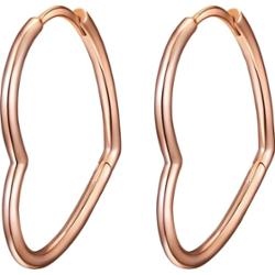 Glanzstücke München Srebrne kolczyki kreole Serce srebro wysokiej próby różowe złoto Kolczyki 1 ct Damski