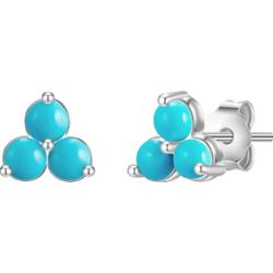 Glanzstücke München Srebrne kolczyki sztyfty srebro wysokiej próby Turkusowy (rek.) srebrny Kolczyki 1 ct Damski