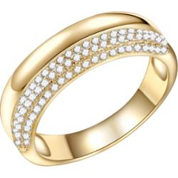 Rafaela Donata Srebrny pierścionek srebro wysokiej próby Cyrkonia żółte złoto Pierścionki 1 ct Damski