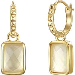 Glanzstücke München Kolczyki wiszące srebrne srebro wysokiej próby Kwarc różowy żółte złoto 1 ct Damski