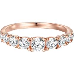Trilani Srebrny pierścionek srebro wysokiej próby Cyrkonia różowe złoto Pierścionki 1 ct Damski