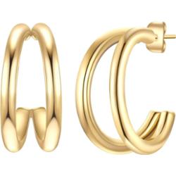 EASTSIDE Kobiety Kolczyki Stal nierdzewna Żółte złoto 1 ct Damski