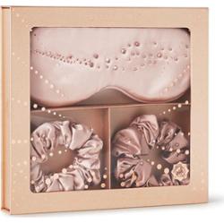 Crystallove Silk eye mask & scrunchies set – opaska na oczy i gumki z jedwabiu Opaski na oczy do spania 1 ct Damski