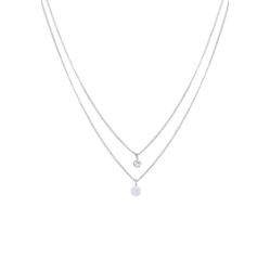 Elli Damski warstwowy płytka Basic z kryształem w srebrze próby 925 Sterling Silver Naszyjniki 1 ct