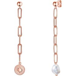 Valero Pearls Stal nierdzewna Perła hodowlana słodkowodna Kolczyki 1 ct Damski