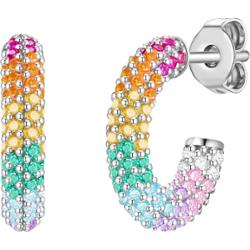 Glanzstücke München Srebrne kolczyki kreole srebro wysokiej próby Cyrkonia srebrny Kolczyki koła 1 ct Damski