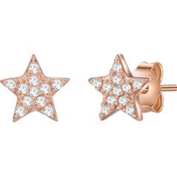 Glanzstücke München Srebrne kolczyki sztyfty Gwiazda srebro wysokiej próby Cyrkonia różowe złoto Kolczyki 1 ct Damski