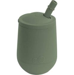 EZPZ EZPZ Silikonowy kubeczek ze słomką Mini Cup + Straw Training System 120 ml oliwkowy Akcesoria 1 ct