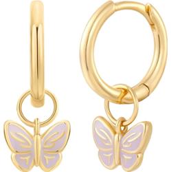 Glanzstücke München Srebrne kolczyki kreolki Motyl Srebro wysokiej próby Żółte złoto Kolczyki 1 ct Damski
