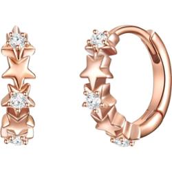 Glanzstücke München Srebrne kolczyki kreole Gwiazdy srebro wysokiej próby Cyrkonia różowe złoto Kolczyki 1 ct Damski