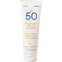 KORRES YOGHURT EMULSJA OCHRONNA DO CIAŁA I TWARZY SPF50 W TUBCE Ochrona przeciwsłoneczna 250 ml