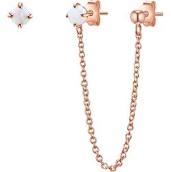 Glanzstücke München Srebrne kolczyki sztyfty srebro wysokiej próby Opal (synt.) różowe złoto Kolczyki 1 ct Damski