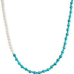 Valero Pearls Naszyjnik z kamieni szlachetnych srebro wysokiej próby Turkusowy (rek.) Perła hodowlana słodkowodna srebrny Naszyjniki 1 ct Damski