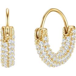 Glanzstücke München Srebrne kolczyki kreole srebro wysokiej próby Cyrkonia żółte złoto Kolczyki 1 ct Damski