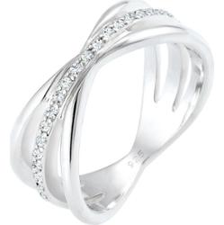 Elli PREMIUM Pierścionek damski Blogger z kryształkami ze srebra próby 925 Pierścionki 1 ct Damski