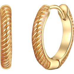 Glanzstücke München Srebrne kolczyki kreole srebro wysokiej próby żółte złoto Kolczyki koła 1 ct Damski