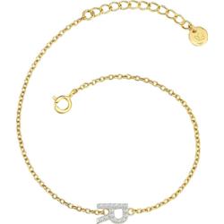 Glanzstücke München Bransoletka Litera R z Srebro wysokiej próby w Żółte złoto Bransoletki 1 ct Damski