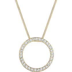 Elli Damski klasyczny wisiorek w kształcie koła z kryształami ze srebra próby 925 Naszyjniki 1 ct