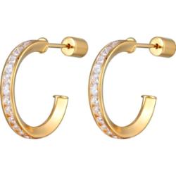 Elli Damskie kolczyki kreole wkrętki z cyrkoniami ze srebra próby 925 Sterling Silver Kolczyki 1 ct