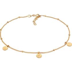 Elli Damska bransoletka na kostkę Kulka płytka młotkowane srebro 925 Sterling Silver Bransoletki na nogę 1 ct Damski