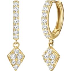 Glanzstücke München Kolczyki Romb z Srebro wysokiej próby w Żółte złoto 1 ct Damski