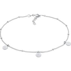 Elli Damska bransoletka na kostkę Kulka płytka młotkowane srebro 925 Sterling Silver Bransoletki na nogę 1 ct Damski