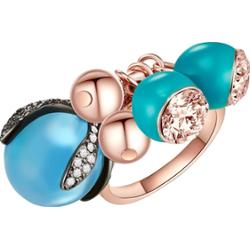 Lulu & Jane Stop metali Zdobienie kryształkami Swarovski® Pierścionki 1 ct Damski