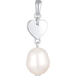 Nenalina Damski wisiorek z motywem serca z perłą hodowlaną słodkowodną ze srebra próby 925 Sterling Silver Wisiorki 1 ct