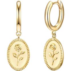 Glanzstücke München Srebrne kolczyki kreole srebro wysokiej próby żółte złoto Kolczyki 1 ct Damski