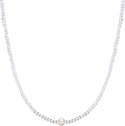Valero Pearls Srebro wysokiej pr óby kryształ kwarcu Perła hodowlana słodkowodna Naszyjniki 1 ct Damski