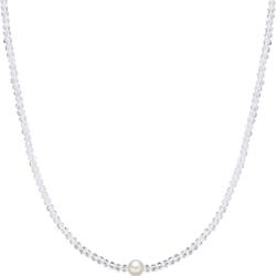 Valero Pearls Srebro wysokiej pr óby kryształ kwarcu Perła hodowlana słodkowodna Naszyjniki 1 ct Damski