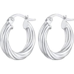 Elli Damskie kolczyki kreole skręcone ze srebra próby 925 Sterling Silver Kolczyki koła 1 ct