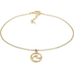 Elli Damska bransoletka na kostkę fala plaża trend morski w srebrze próby 925 Sterling Silver Bransoletki na nogę 1 ct Damski