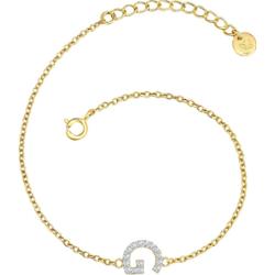 Glanzstücke München Bransoletka Litera R z Srebro wysokiej próby w Żółte złoto Bransoletki 1 ct Damski