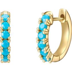 Glanzstücke München Srebrne kolczyki kreole srebro wysokiej próby Turkusowy (rek.) żółte złoto Kolczyki koła 1 ct Damski