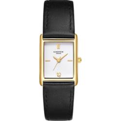 Glanzstücke München Zegarek na reke z prawdziwej skóry w kolorze czarnym Zegarki damskie 1 ct Damski