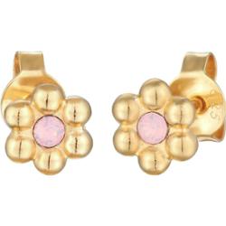 Elli Dziecięce kolczyki sztyfty kwiatowe figlarne z kryształami w kolorze niebieskim ze srebra próby 925 Sterling Silver Kolczyki 1 ct Damski