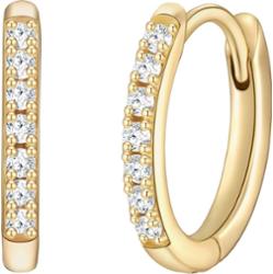 Glanzstücke München Kolczyki z Srebro wysokiej próby w Żółte złoto Kolczyki koła 1 ct Damski